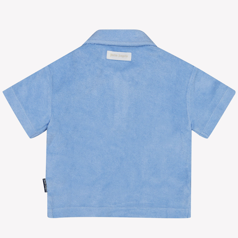 Palm Angels Baby Jongens Polo In Licht Blauw