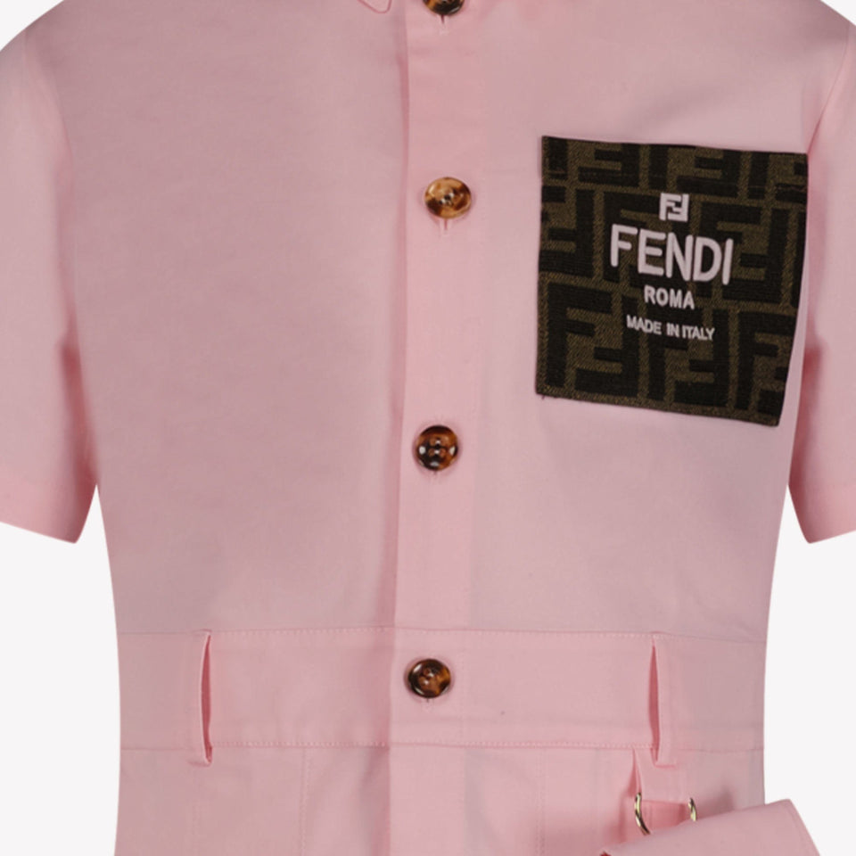 Fendi Kinder Meisjes Jurk Licht Roze