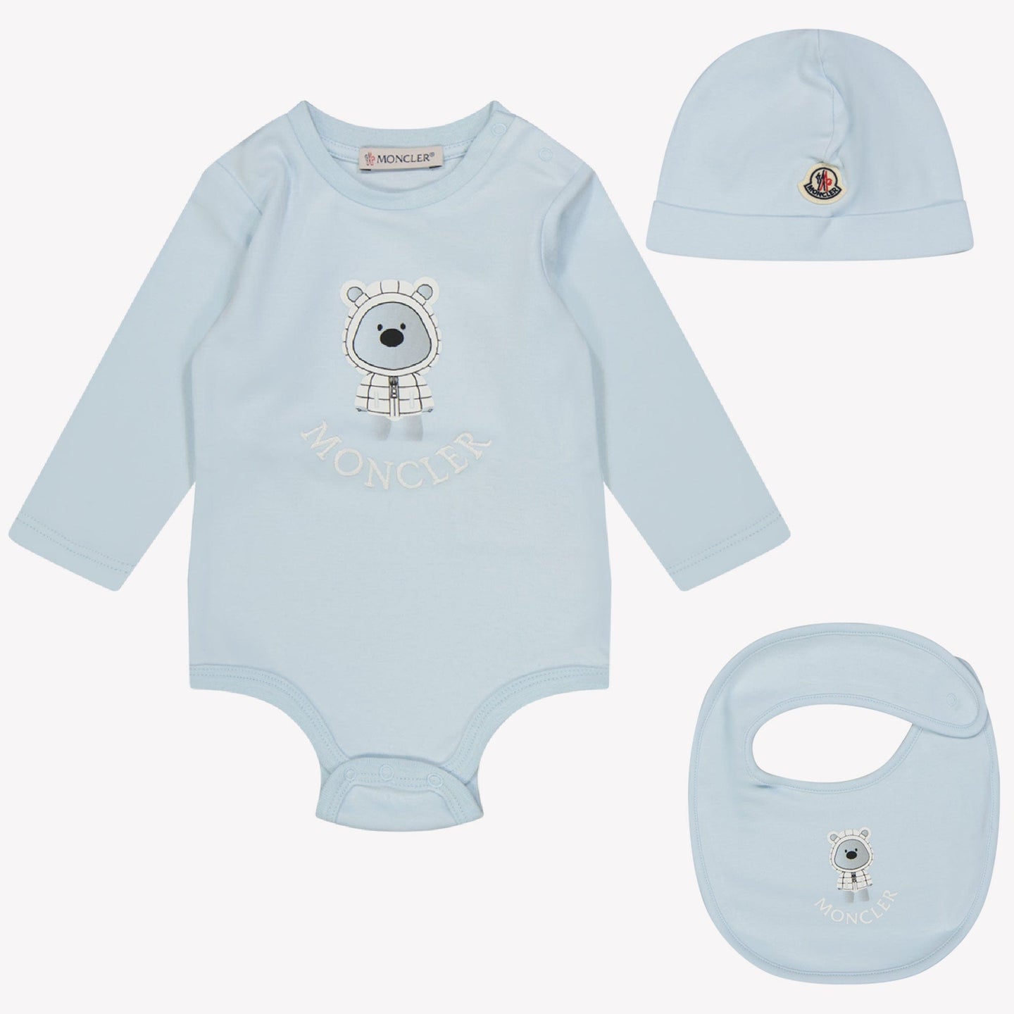 Moncler Baby Unisex Rompertje Licht Blauw 3/6