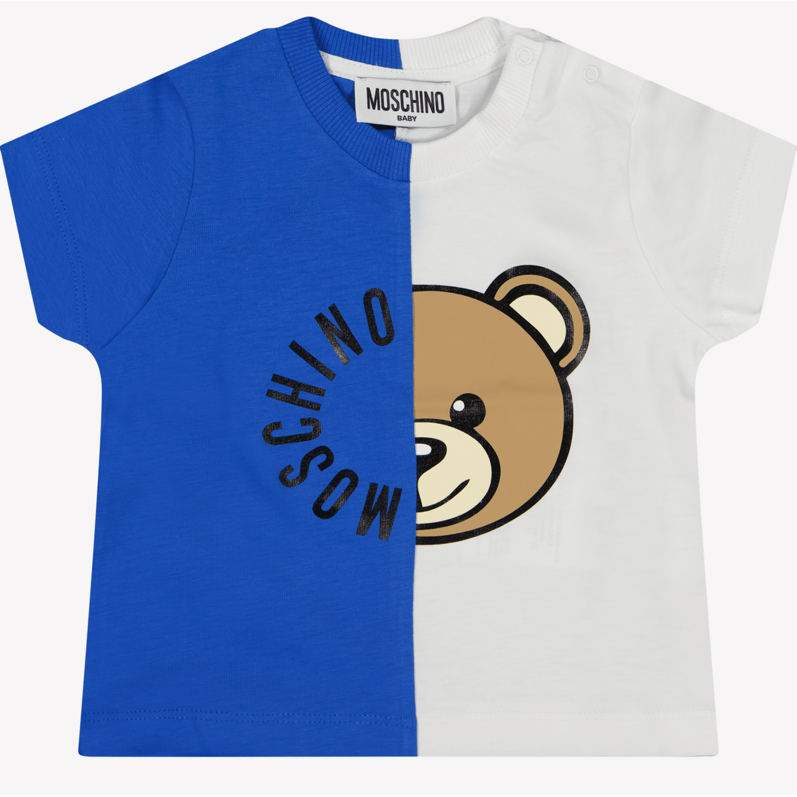 Moschino Baby Unisex T-Shirt Cobalt Blauw 3/6