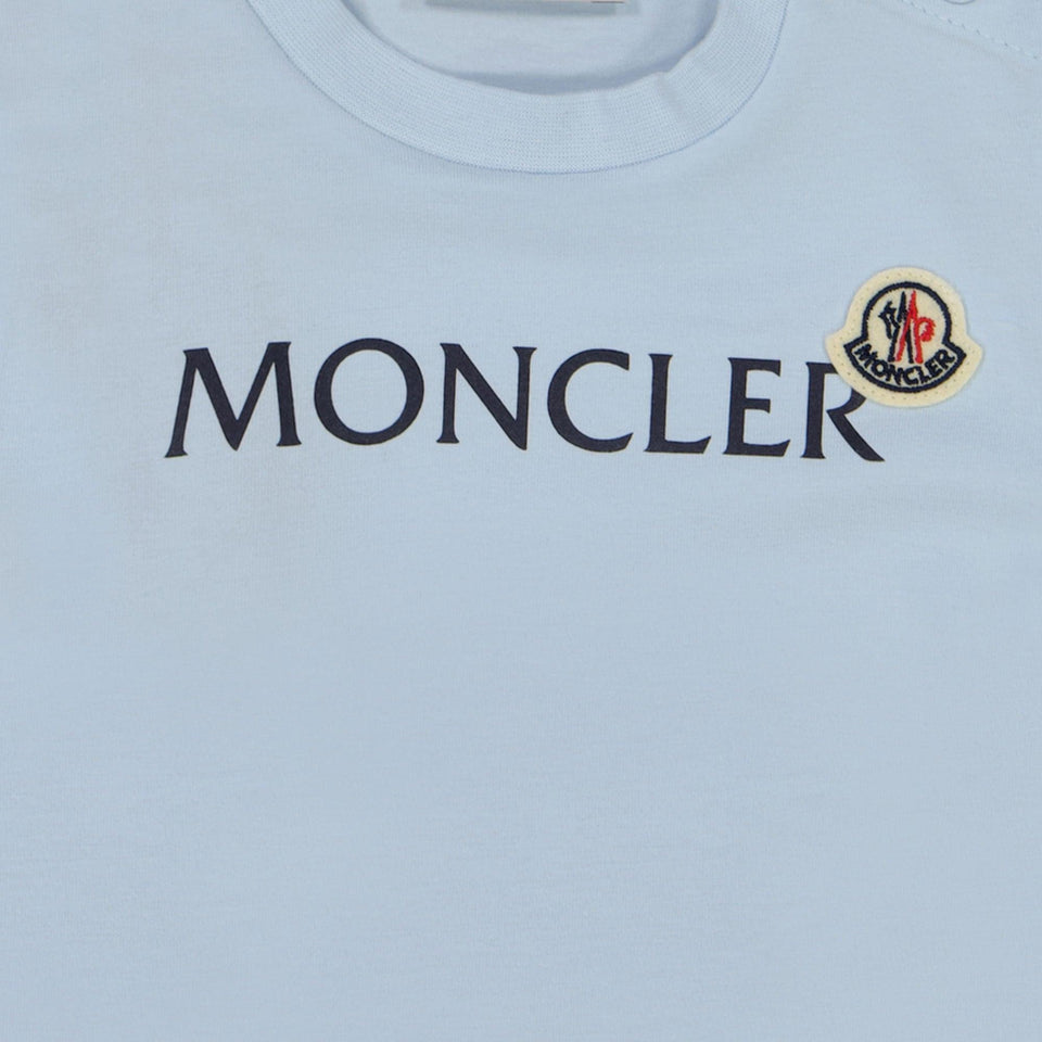 Moncler Baby Jongens T-Shirt In Licht Blauw