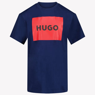 Hugo Kinder Jongens T-shirt Blauw