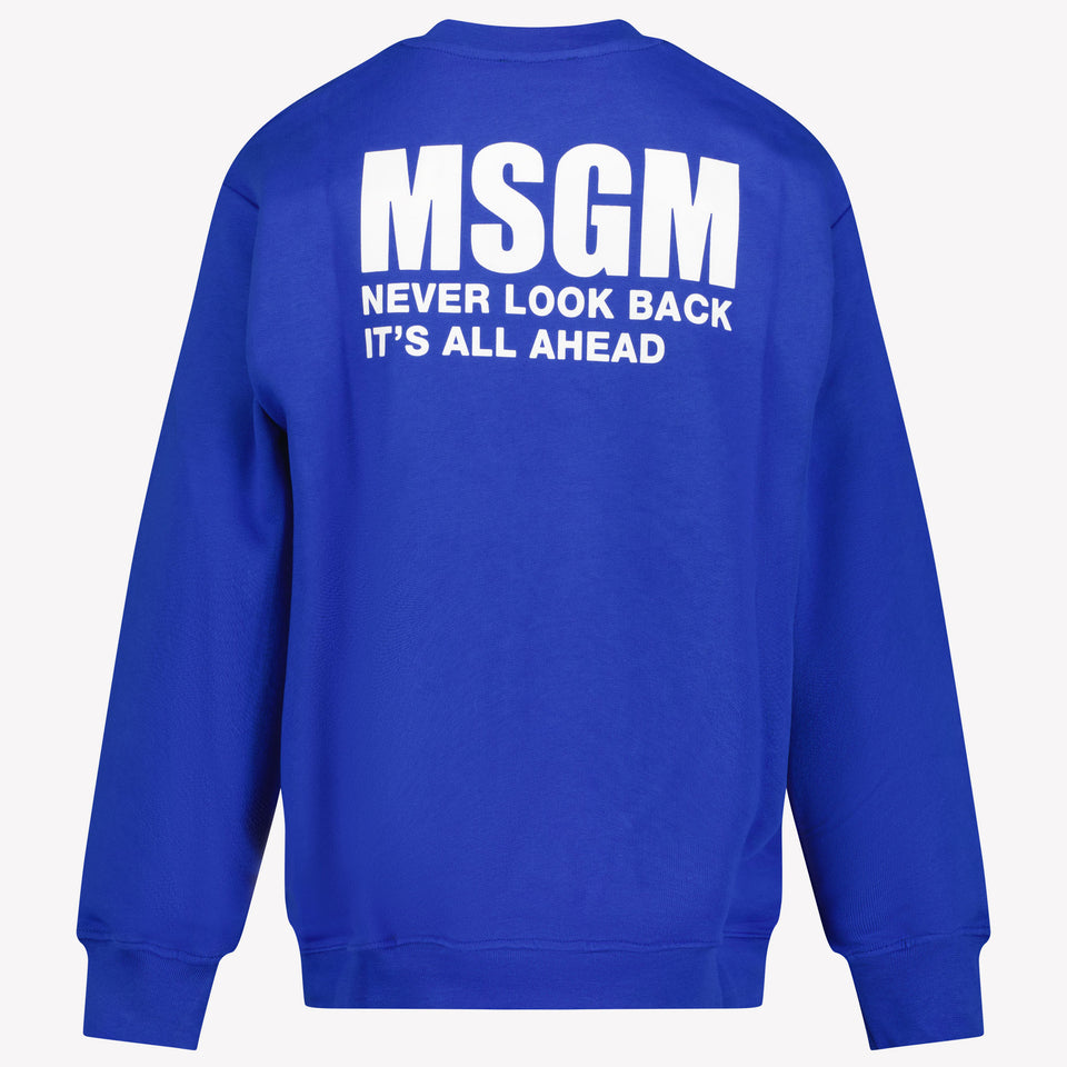 MSGM Unisex Trui Cobalt Blauw