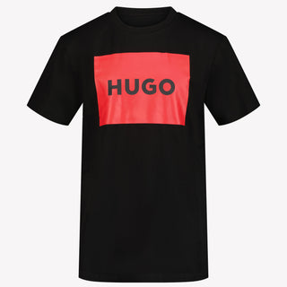 Hugo Kinder Jongens T-shirt Zwart