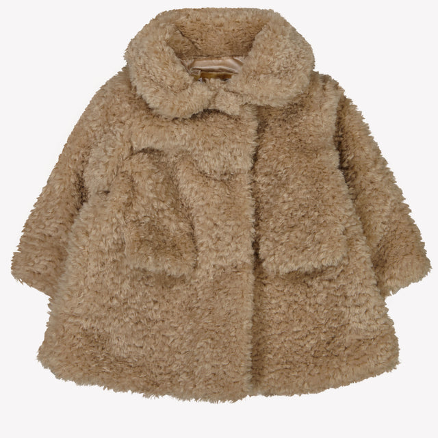 MonnaLisa Baby Meisjes Faux Fur Jas Beige