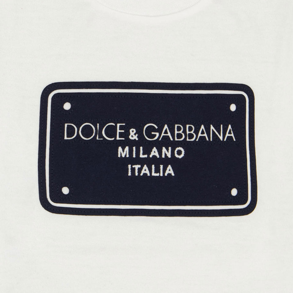 Dolce & Gabbana Baby Jongens T-Shirt In Wit