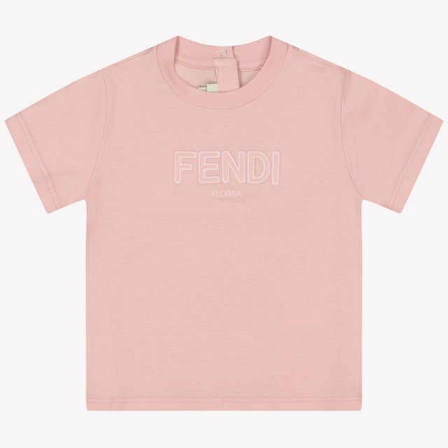 Fendi Baby Meisjes T-Shirt In Licht Roze