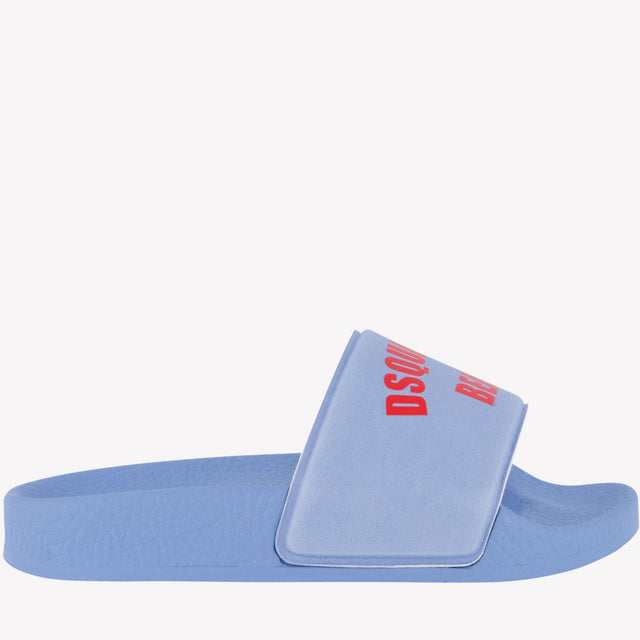 Dsquared2 Kinder Unisex Slippers Licht Blauw 25