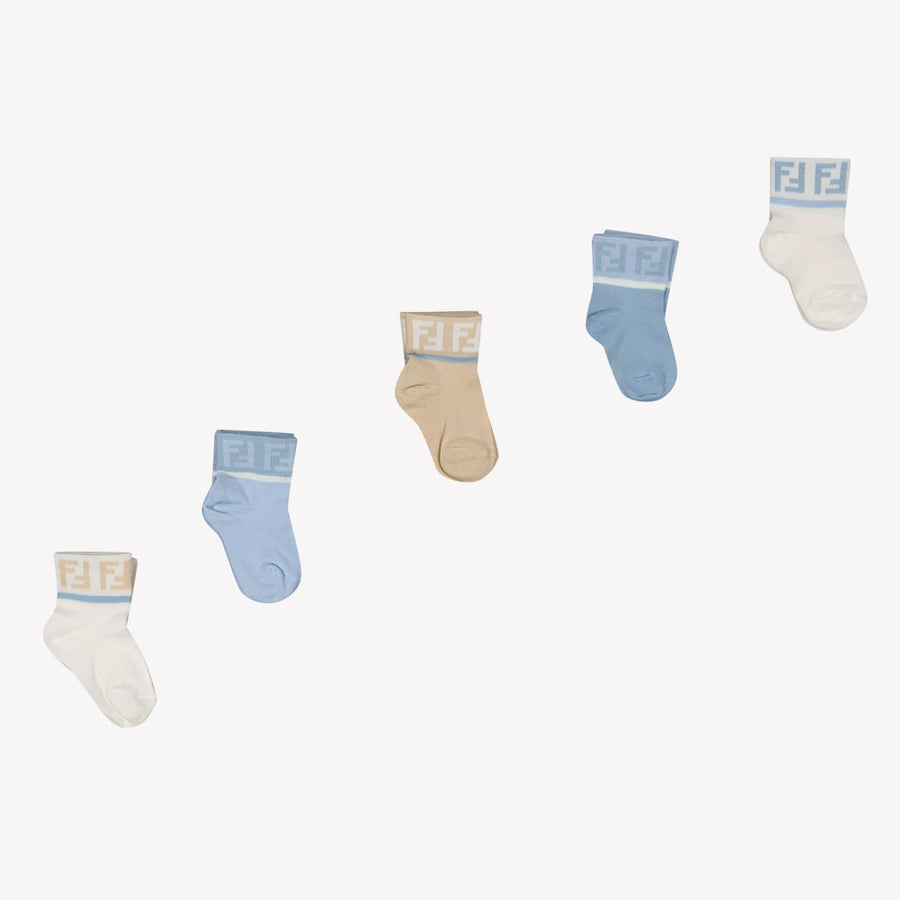 Fendi Baby Jongens Sokjes In Licht Blauw