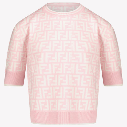 Fendi Kinder Meisjes T-Shirt Licht Roze