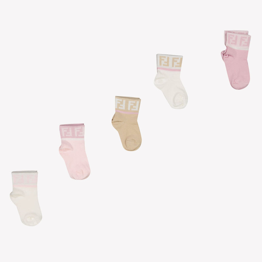 Fendi Baby Meisjes Sokjes In Licht Roze