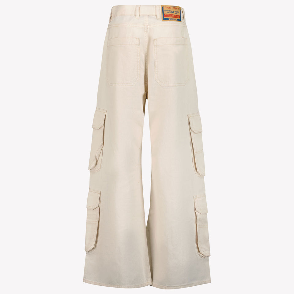 Diesel Kinder Meisjes Broek In Licht Beige