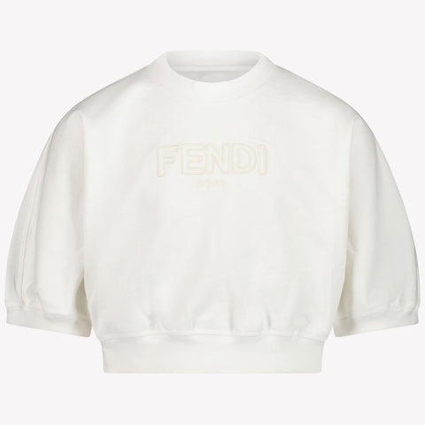 Fendi Kinder Meisjes T-Shirt In Wit