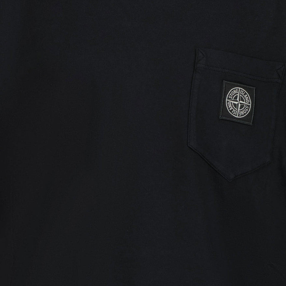 Stone Island Kinder Jongens T-Shirt In Zwart