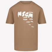 MSGM Kinder Jongens T-Shirt In Bruin