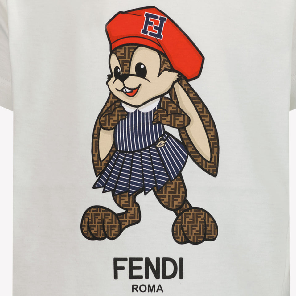 Fendi Unisex T-shirt Wit