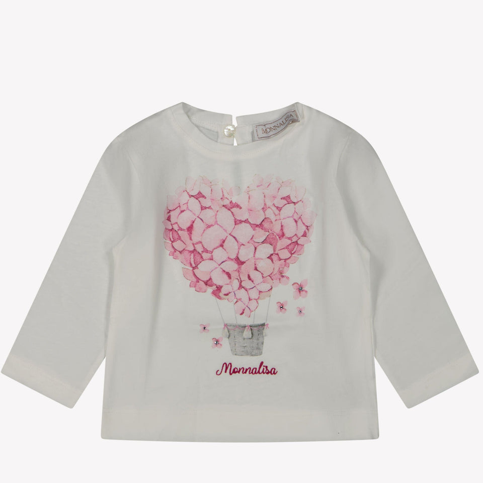 Monnalisa Baby Meisjes T-shirt Off White 3 mnd