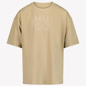 Hugo Kinder Jongens T-shirt Beige