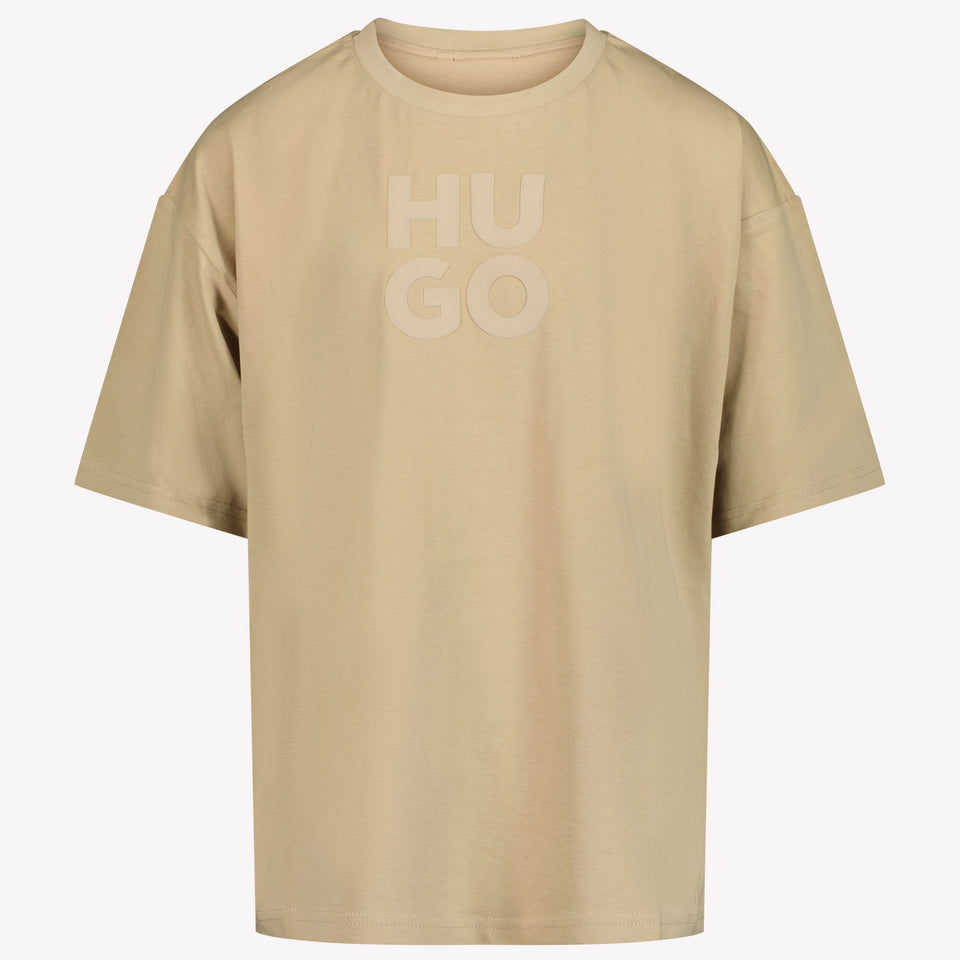 Hugo Kinder Jongens T-shirt Beige