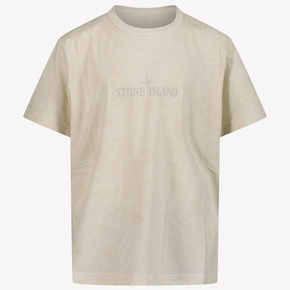 Stone Island Kinder Jongens T-Shirt In Licht Beige