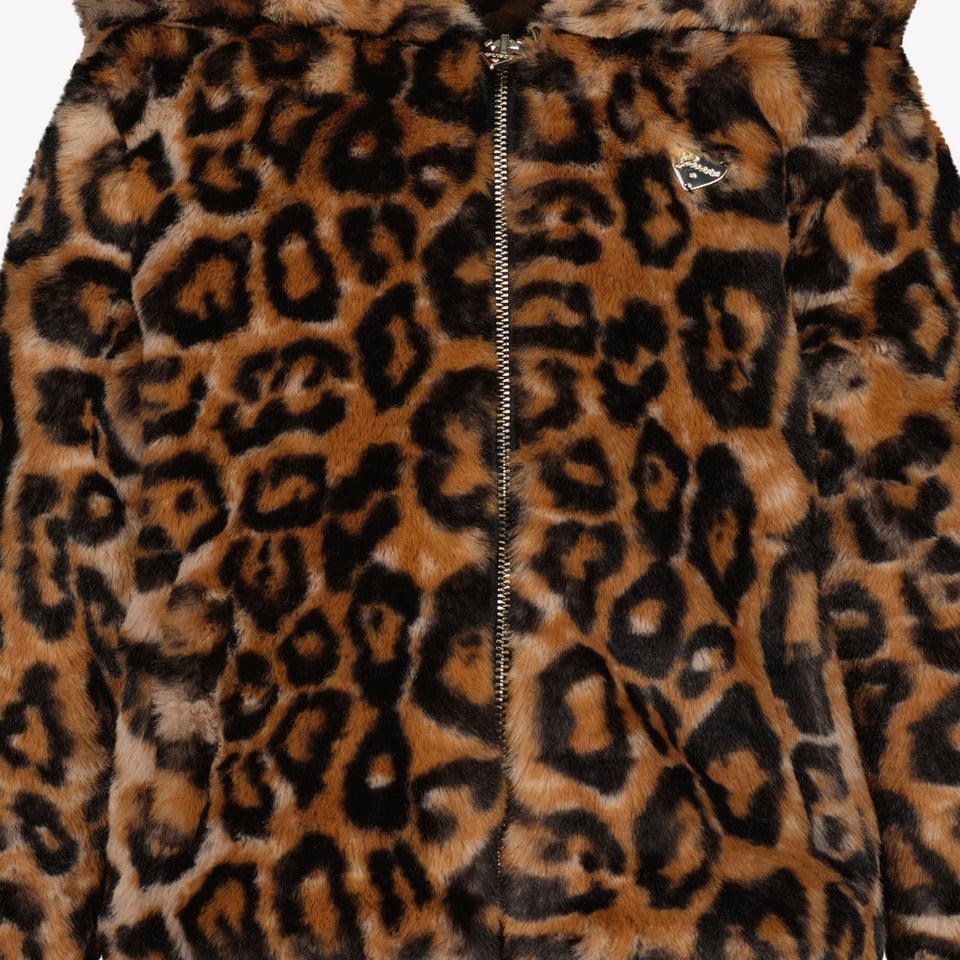 Guess Kinder Meisjes Faux Fur Jas Donker Bruin