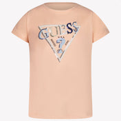 Guess Kinder Meisjes T-Shirt In Zalm