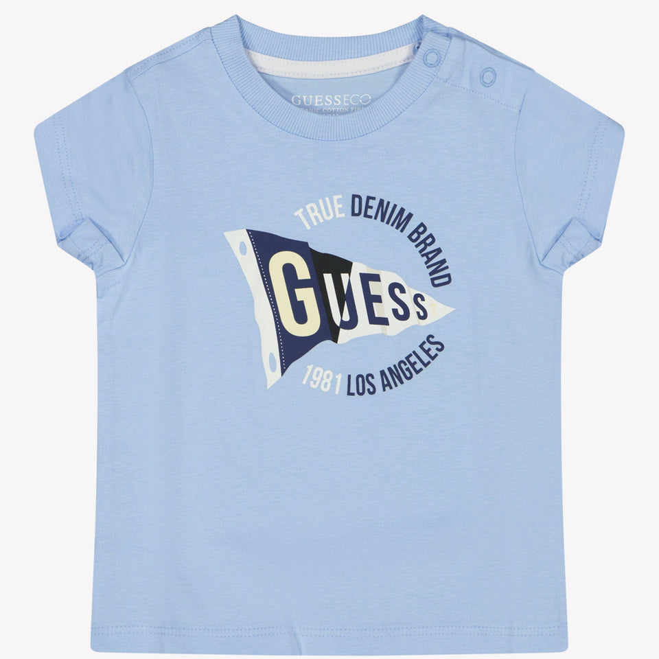 Guess Baby Jongens T-Shirt Licht Blauw 12 mnd