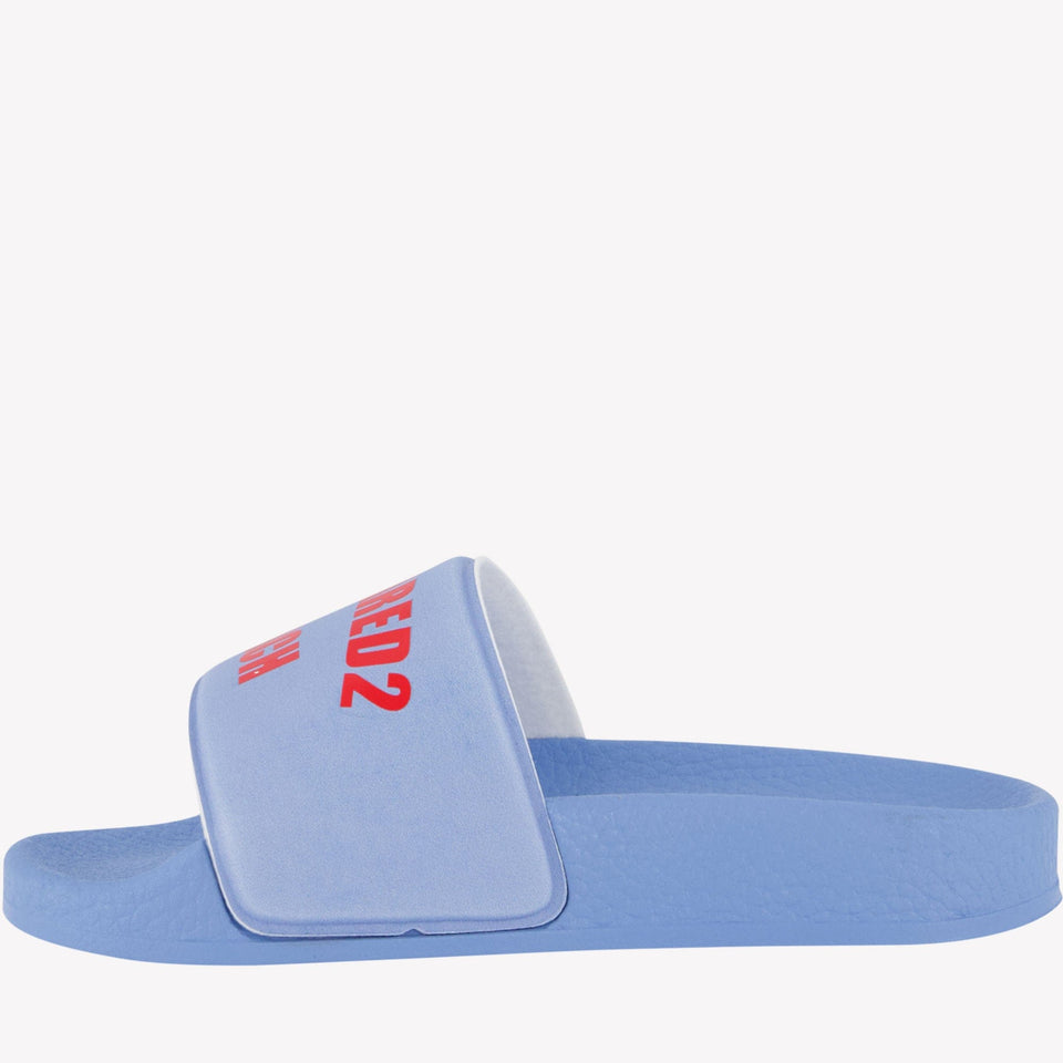 Dsquared2 Kinder Unisex Slippers Licht Blauw