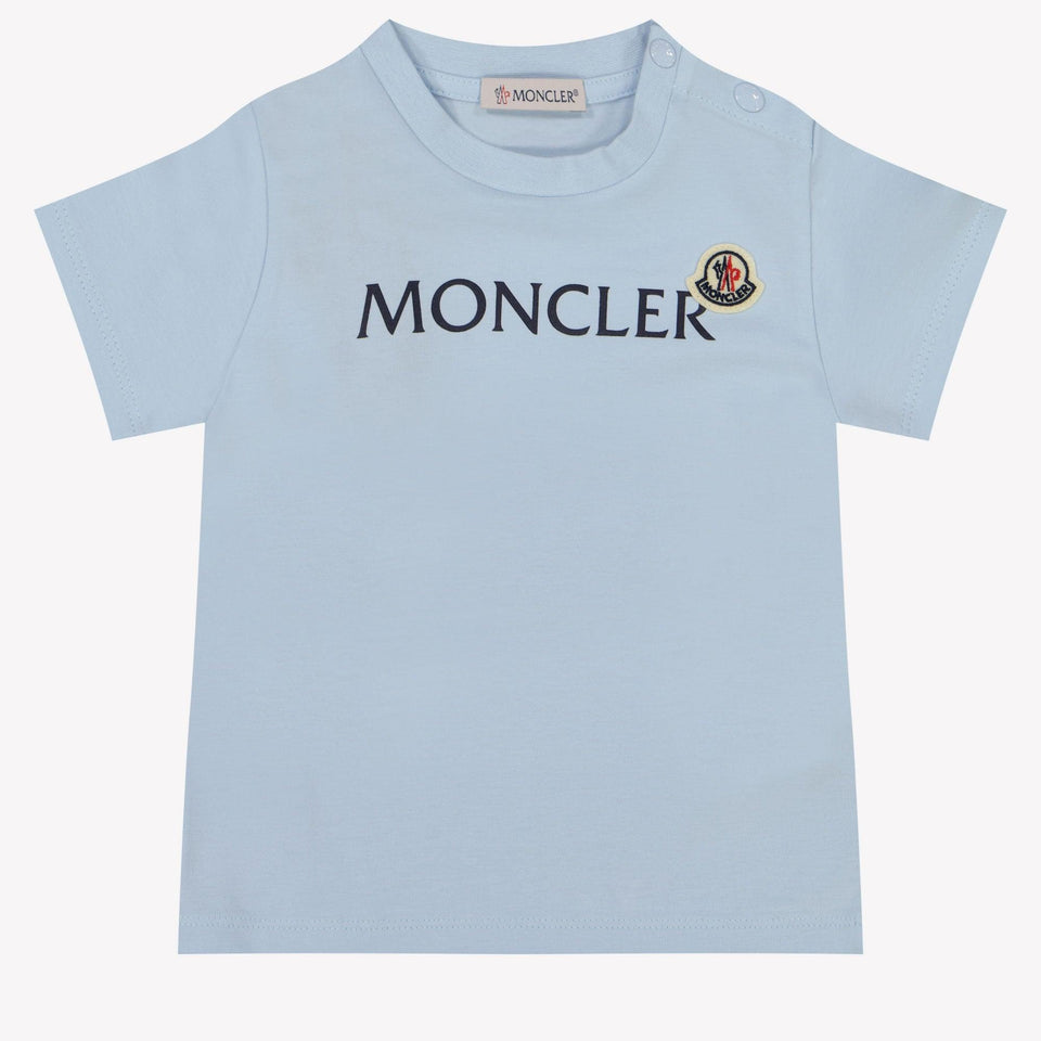 Moncler Baby Jongens T-Shirt In Licht Blauw