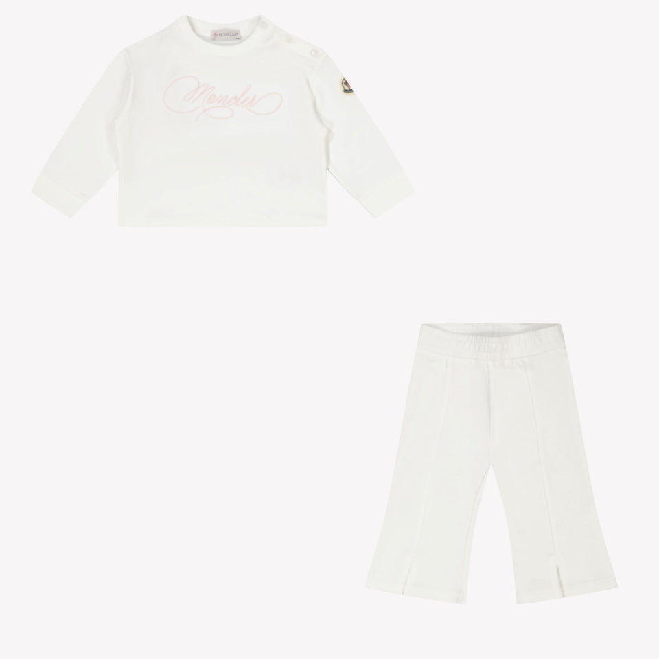 Moncler Baby Meisjes Joggingpak In Wit