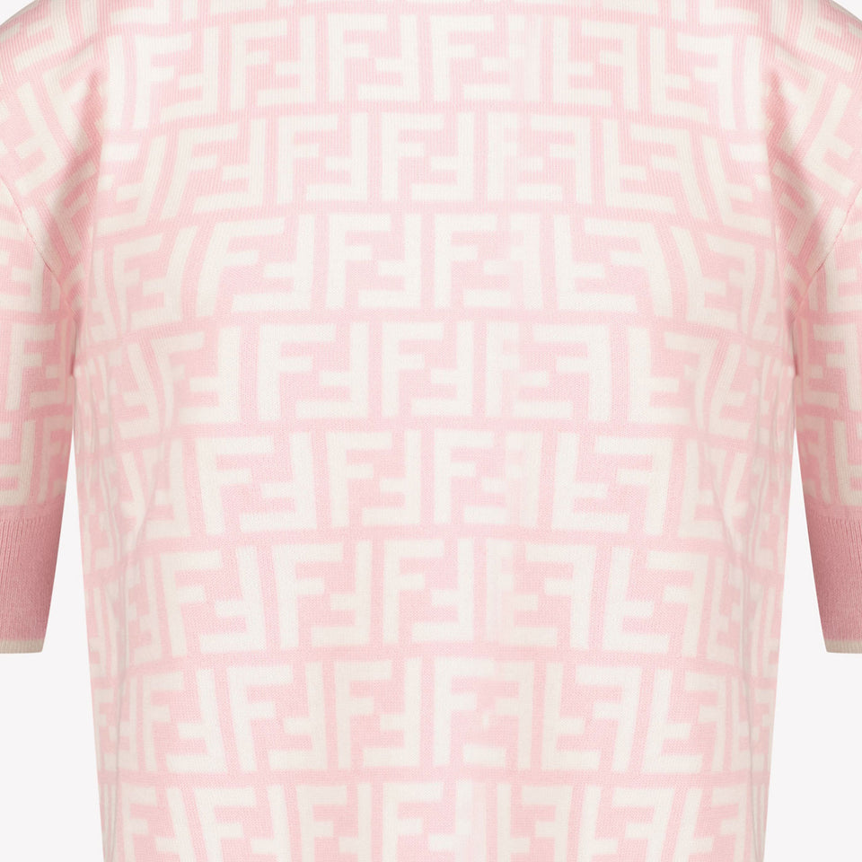 Fendi Kinder Meisjes T-Shirt Licht Roze