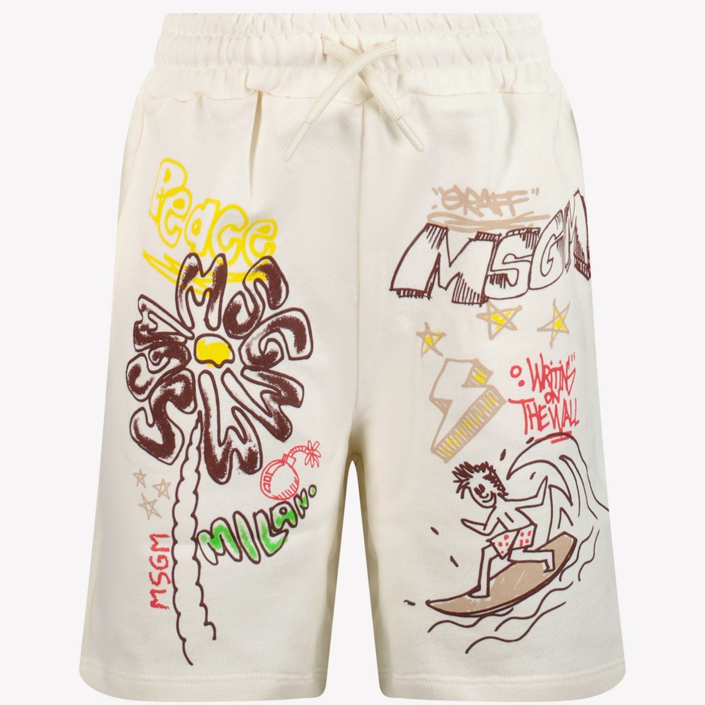 MSGM Kinder Shorts Off White 4Y