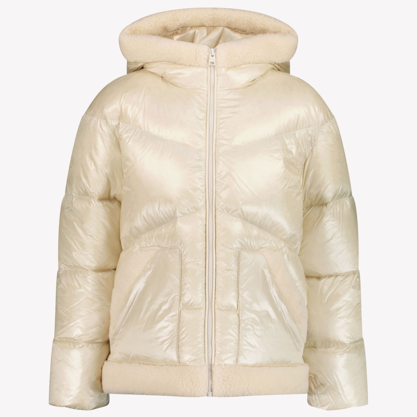 Woolrich Curly Gloss Meisjes Winterjas Off White