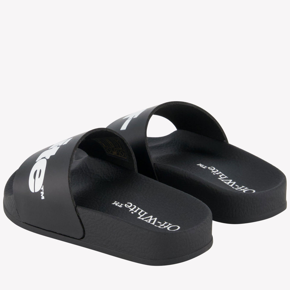 Off-White Jongens Slippers In Zwart