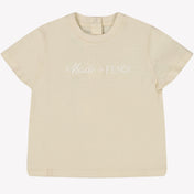 Fendi Baby Unisex T-shirt Licht Beige