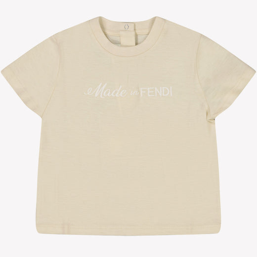 Fendi Baby Unisex T-shirt Licht Beige 3 mnd